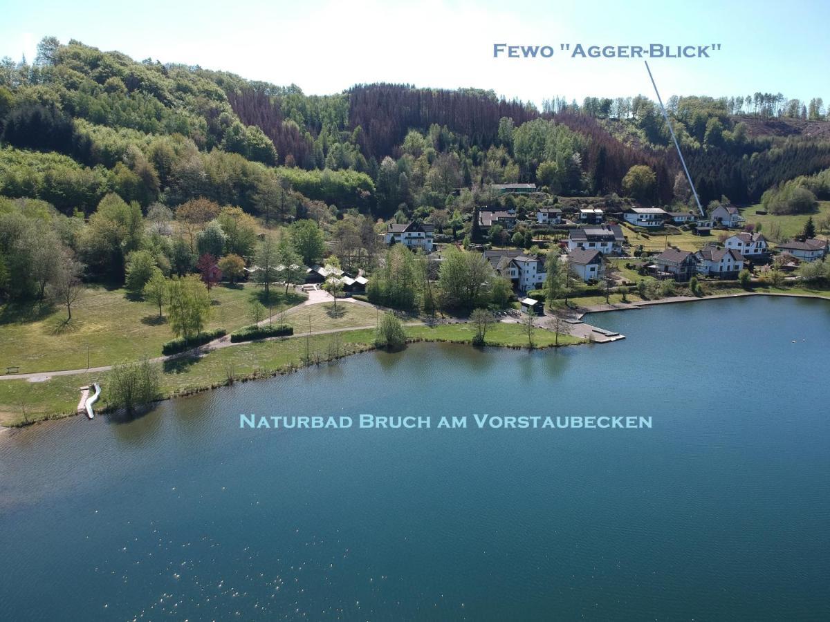 Exklusive Ferienwohnung 'Agger-Blick' Mit Grosser Seeblick-Terrasse & Sauna Gummersbach Buitenkant foto